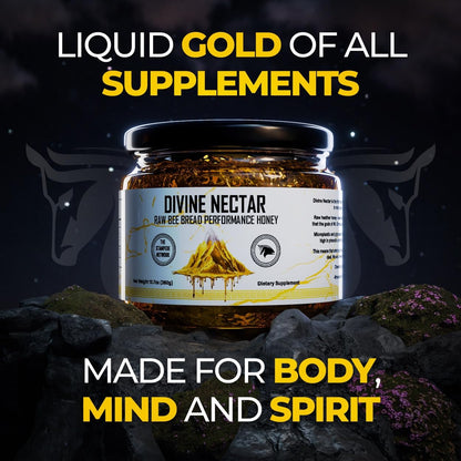 Divine Nectar Spartan Bee Bread Infused Heather Honey | Supercharged Performance, Recovery, and Vitality | 100% Raw and Pure